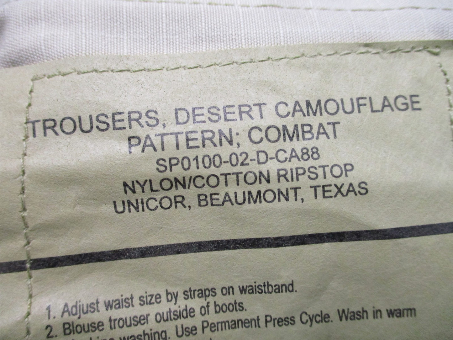 US Military Desert Camouflage Combat Trousers DCU Large Regular Ripstop Surplus