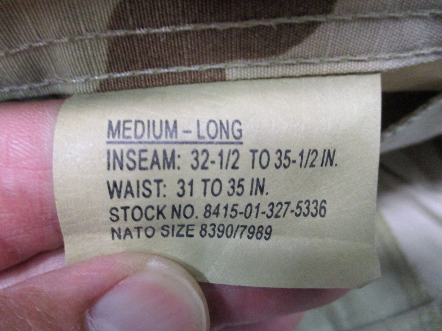 US Military Surplus DCU Combat Trousers Medium Long Desert Camo Ripstop New