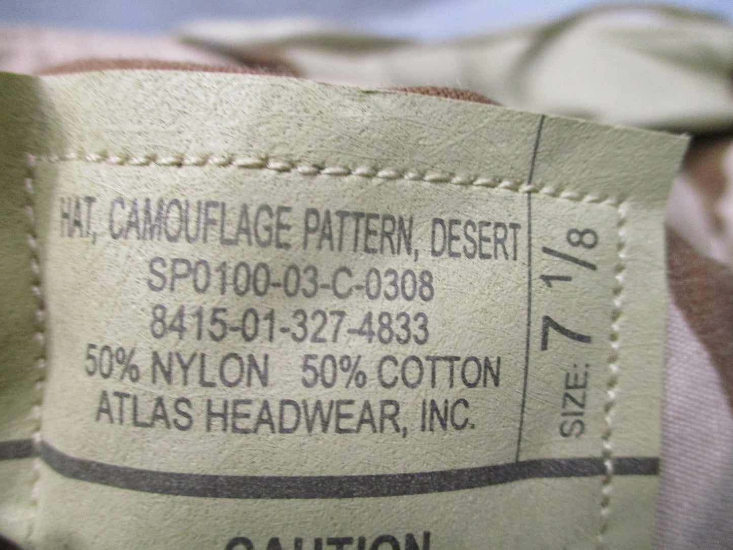 US Military Surplus Boonie Hat Desert Camo 7 1/8 Ripstop Cotton Nylon New