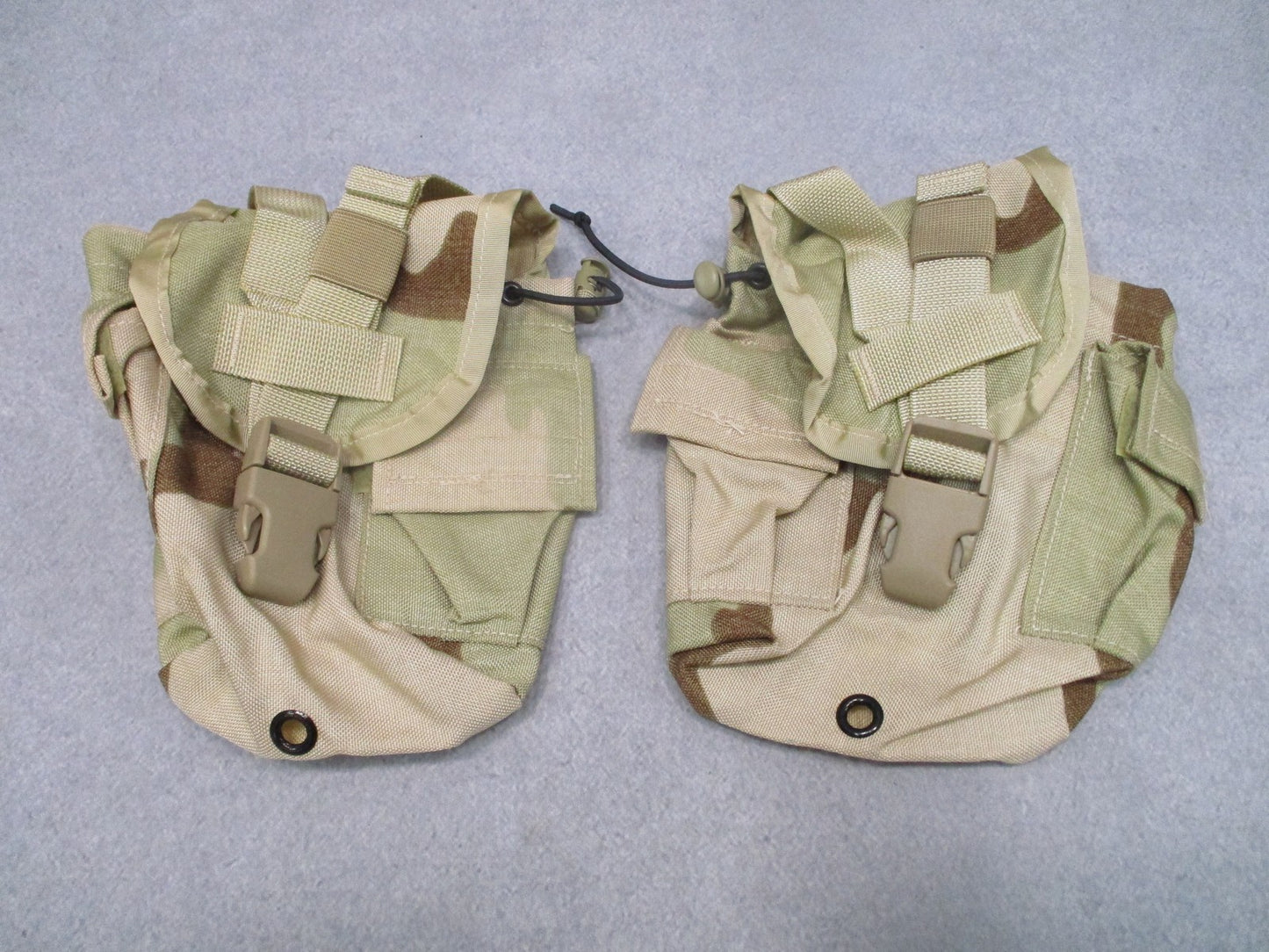 2x US Military MOLLE II 1 QT Canteen General Purpose Pouch Desert Camo Surplus