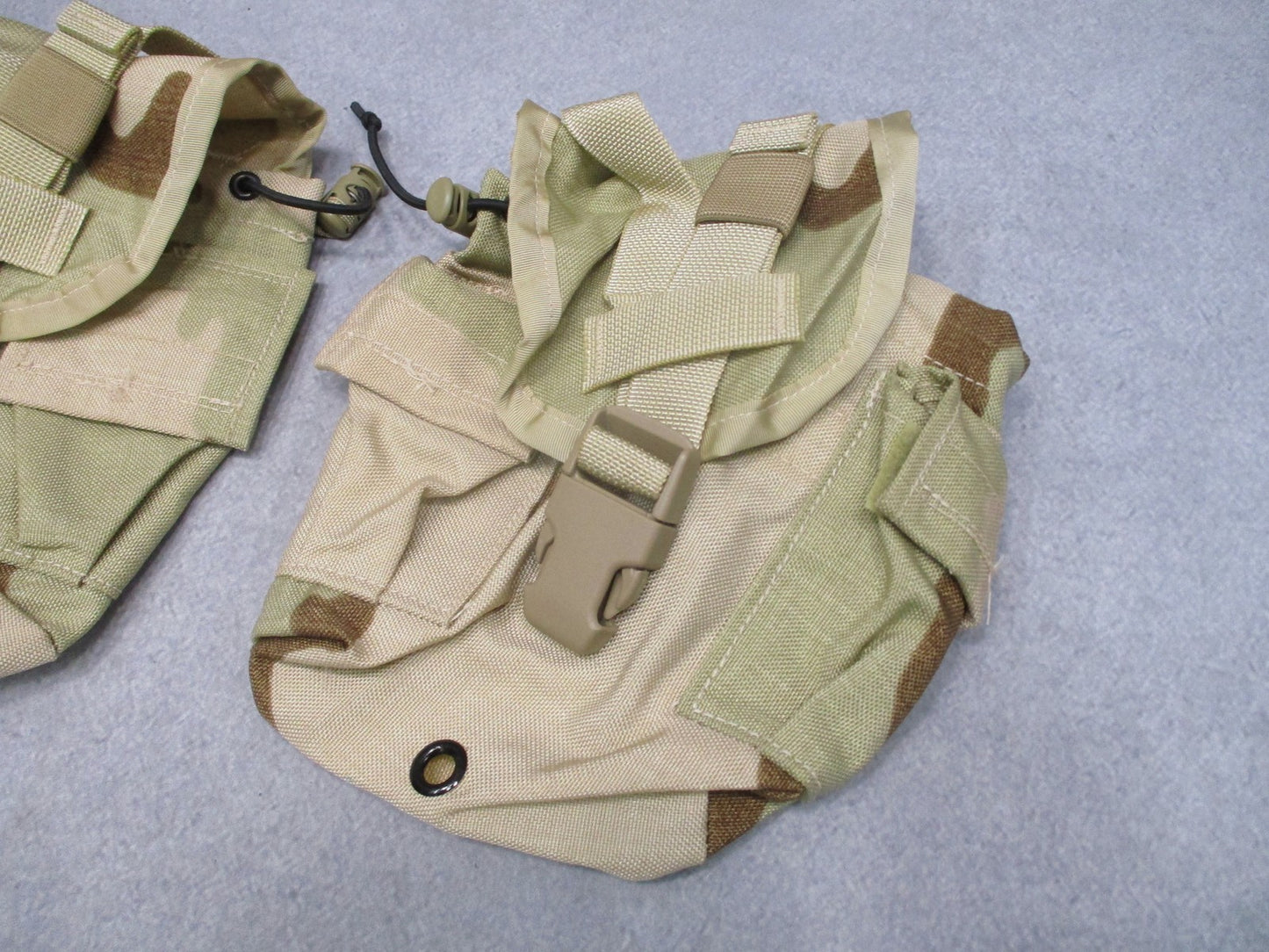 2x US Military MOLLE II 1 QT Canteen General Purpose Pouch Desert Camo Surplus