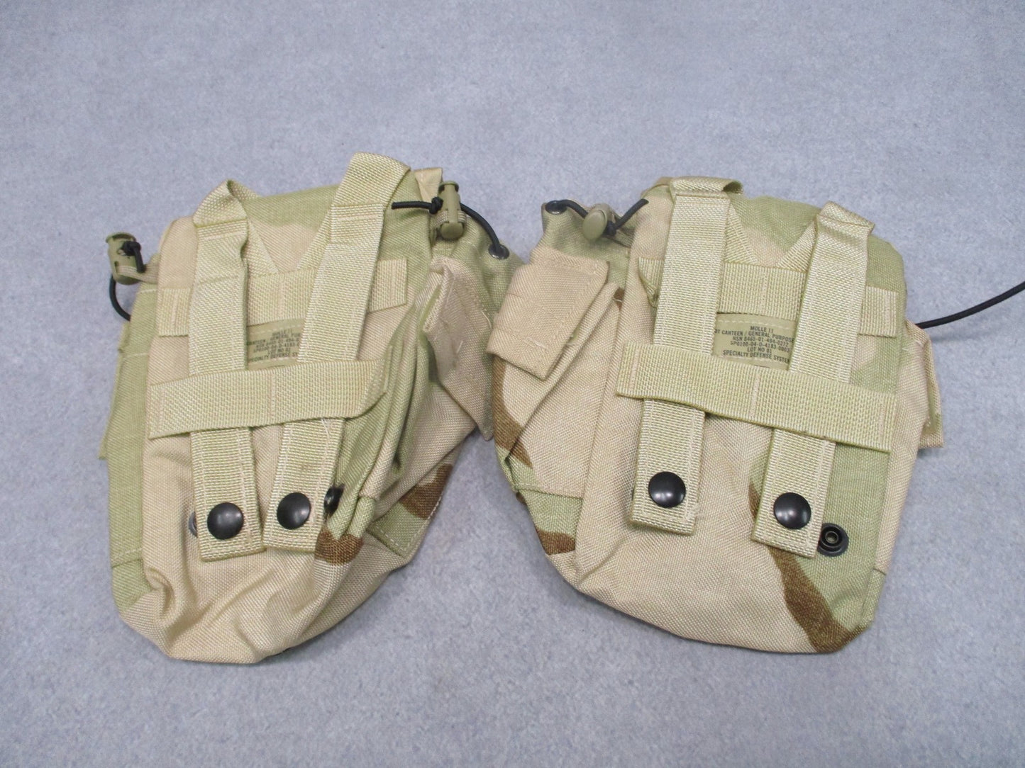 2x US Military MOLLE II 1 QT Canteen General Purpose Pouch Desert Camo Surplus