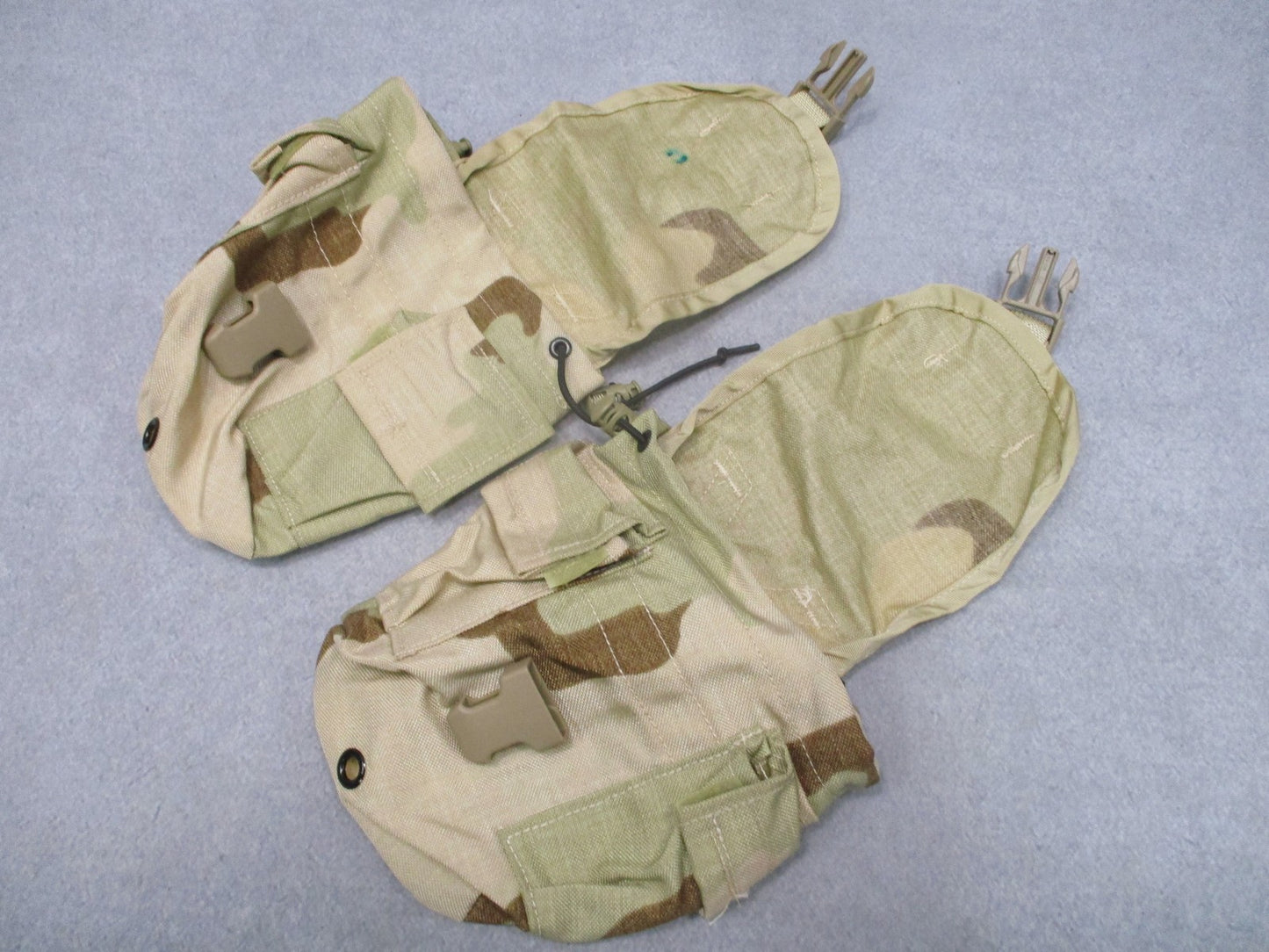 2x US Military MOLLE II 1 QT Canteen General Purpose Pouch Desert Camo Surplus