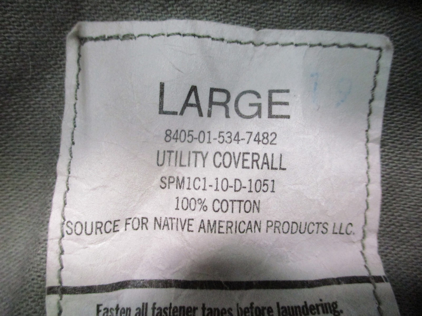 US Military Utility Coverall Large 8405-01-534-7482 Cotton Tactical Work Suit