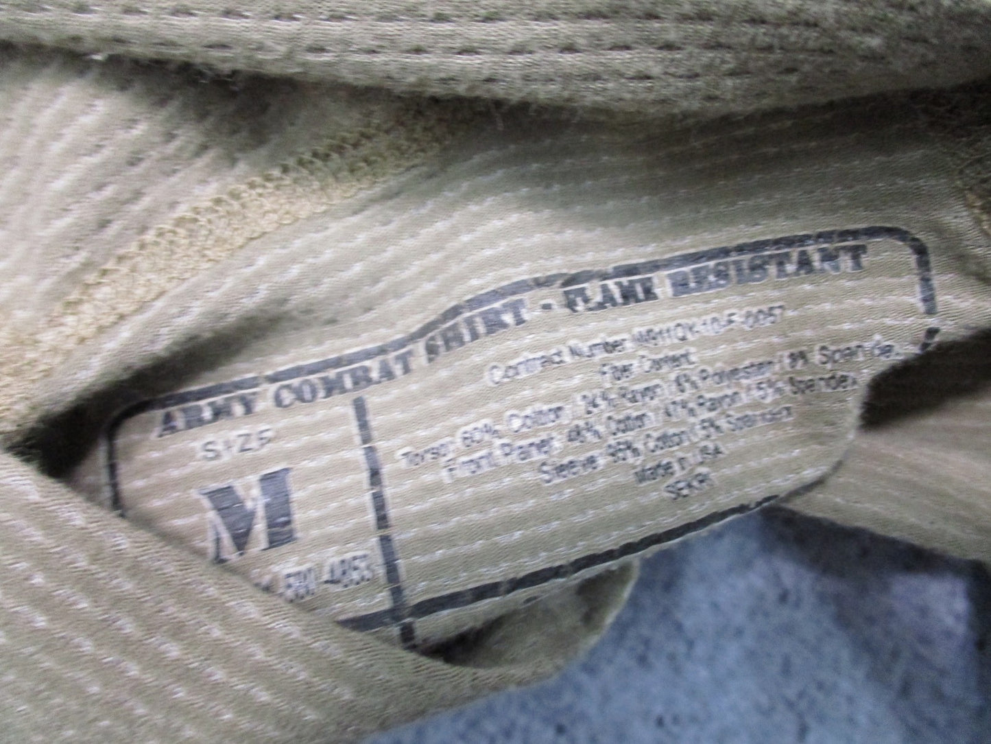 US Military Army Combat Shirt Flame Resistant Multicam Size Medium NSN OCP