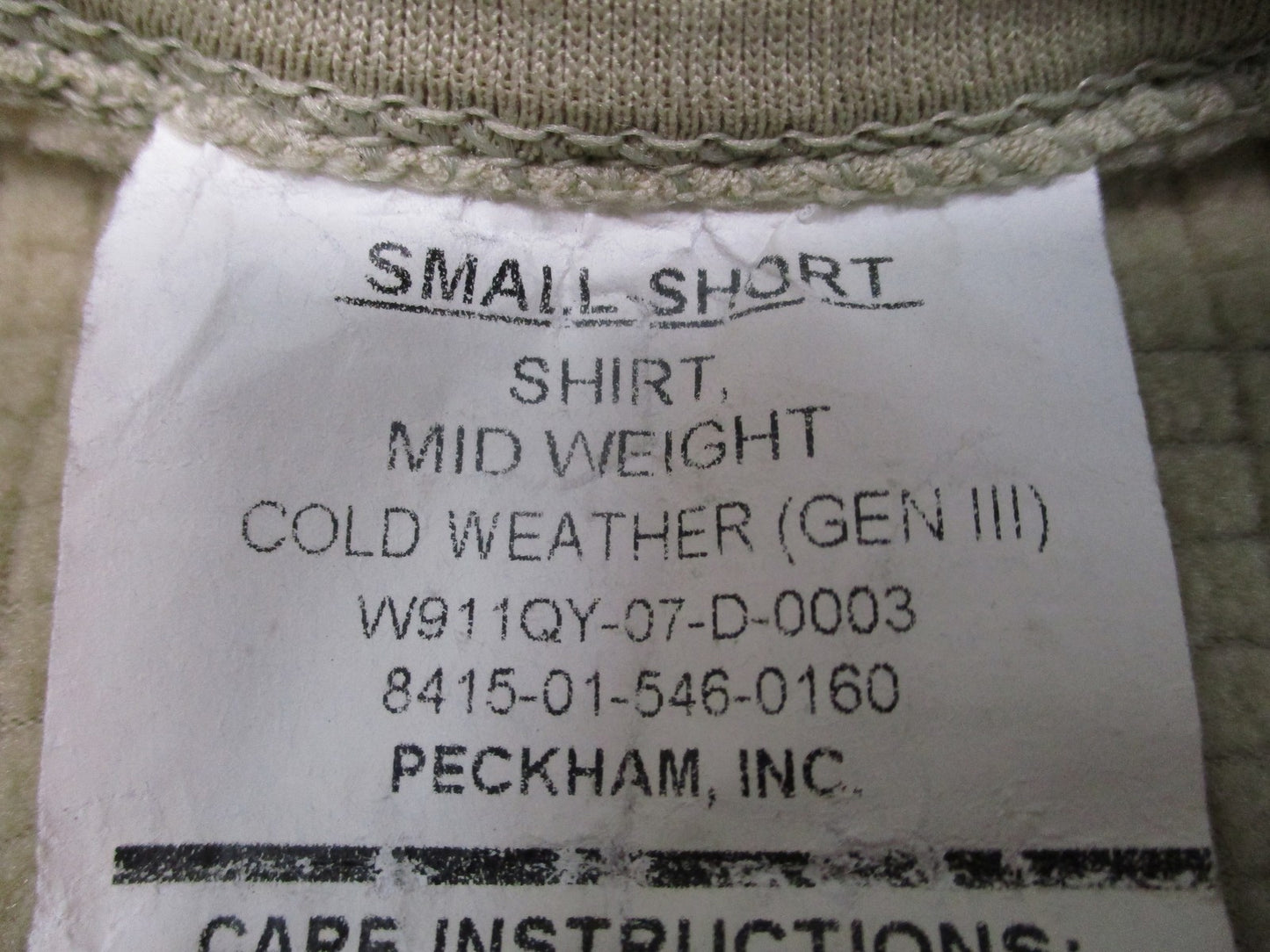 US Army ECWCS Gen III Level 2 Mid-Weight Shirt Desert Tan Small Short Polartec