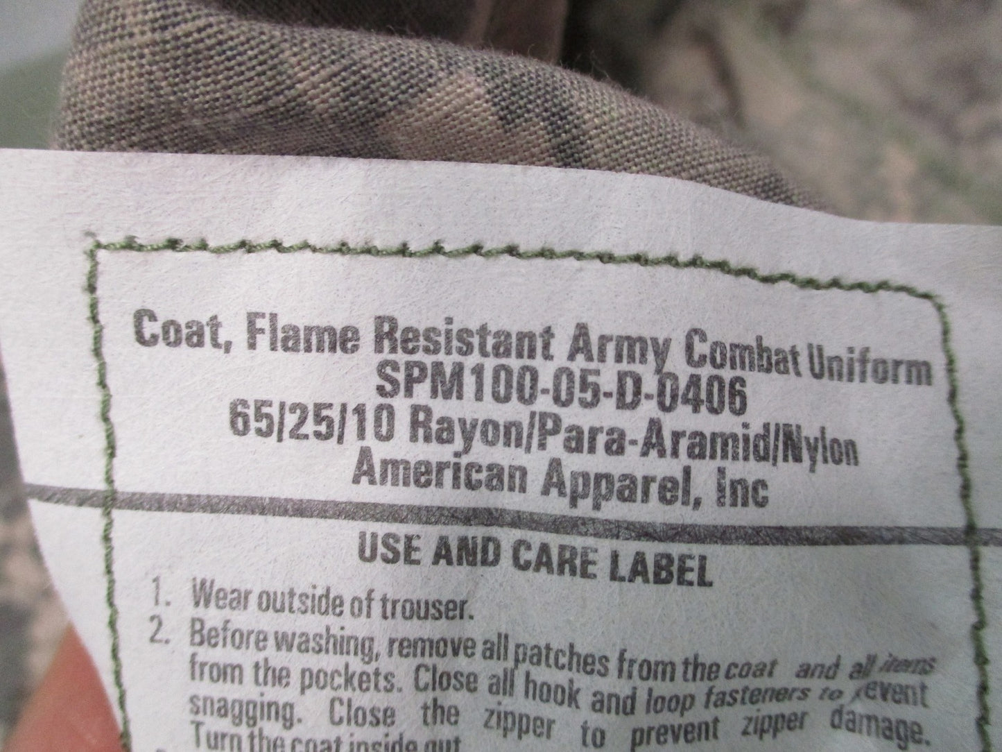 New US Military Flame Resistant ACU Coat Large Regular Digital Camo FRACU UCP