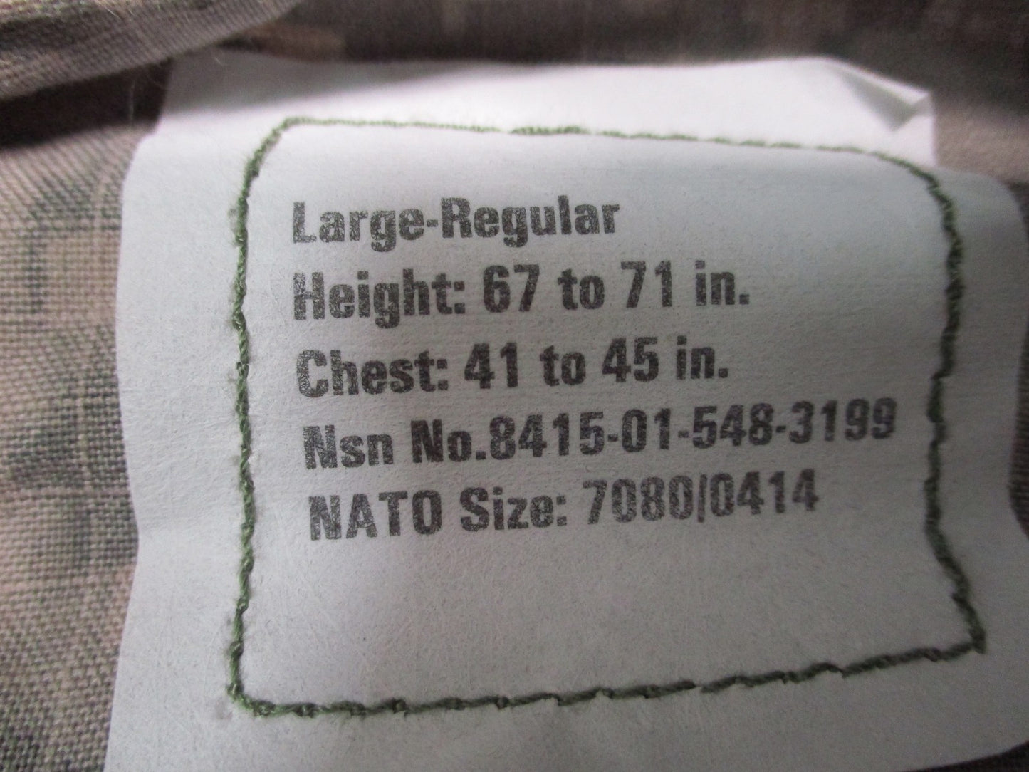 New US Military Flame Resistant ACU Coat Large Regular Digital Camo FRACU UCP