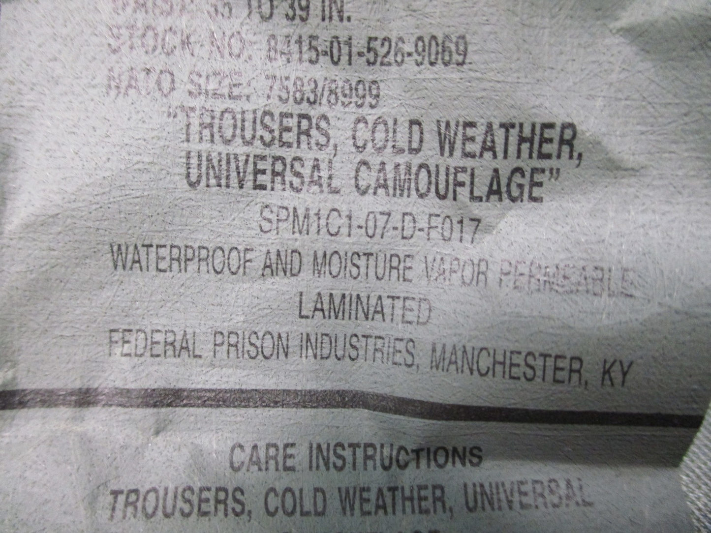 US Military ECWCS Gen II Cold Weather Trousers UCP Camo Large Regular GORETEX