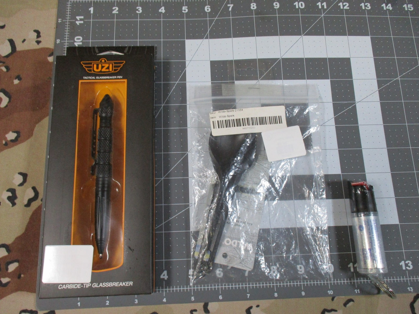 Every Day Carry Set Uzi Pen, Wildo Spork, Smith & Wesson Pepper Spray 4603