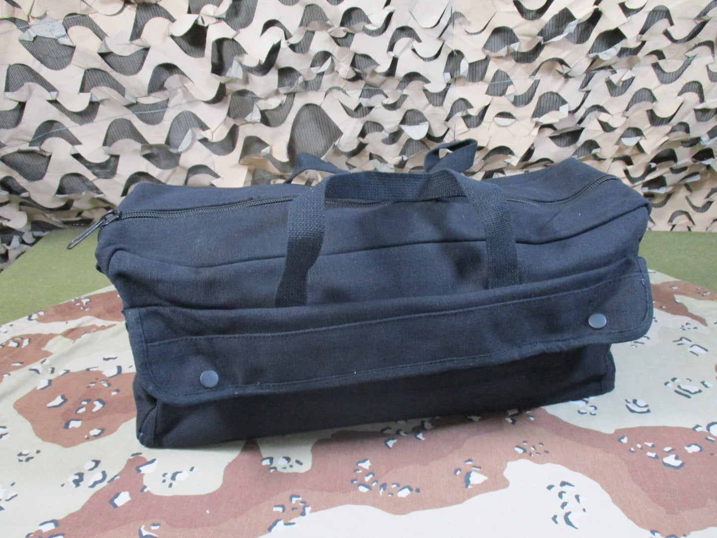 Heavy Duty Black Canvas Utility Tool Bag Organizer With External Slots 5726
