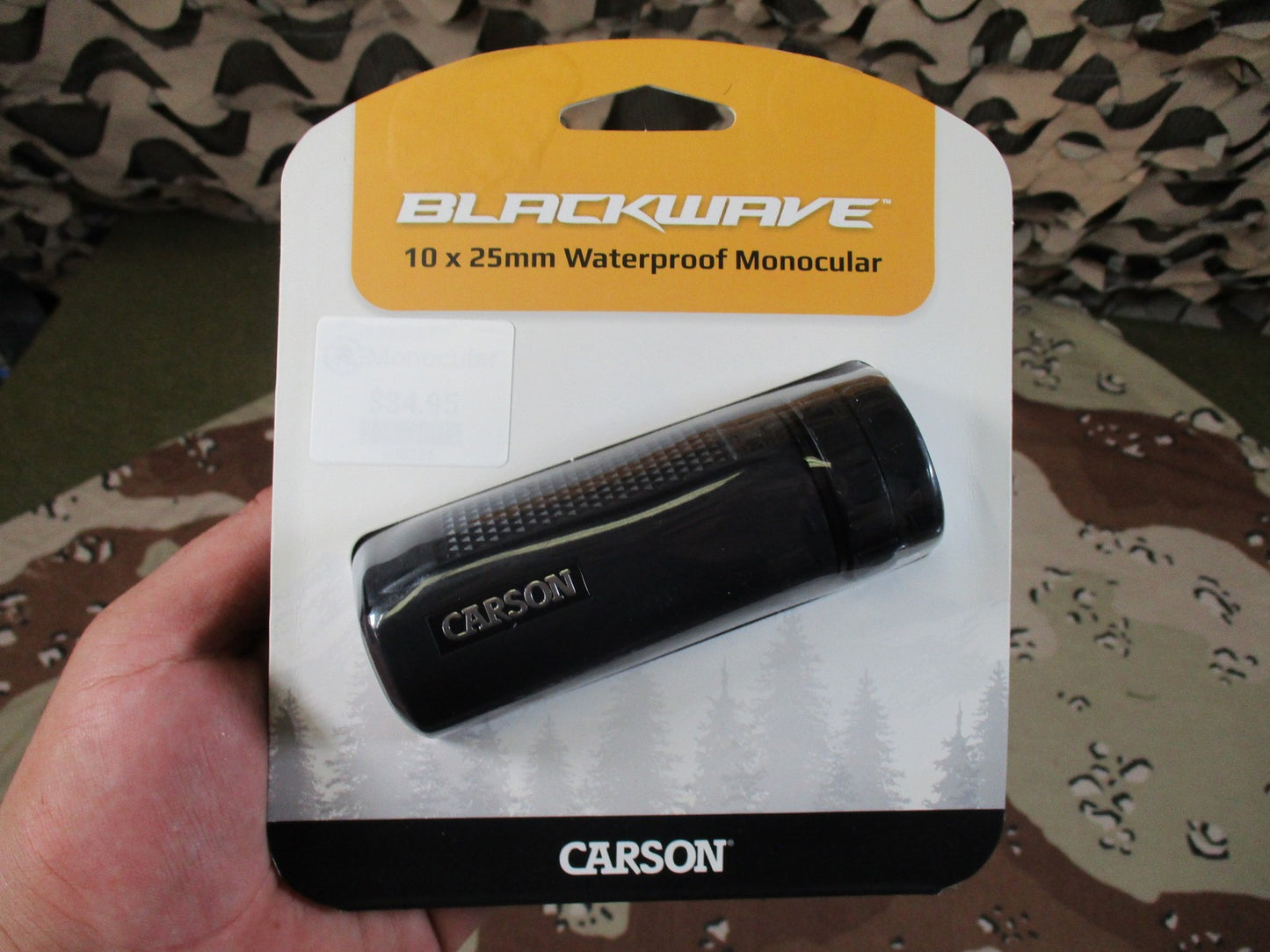 Carson BlackWave 10x25mm Waterproof Monocular - New in Package