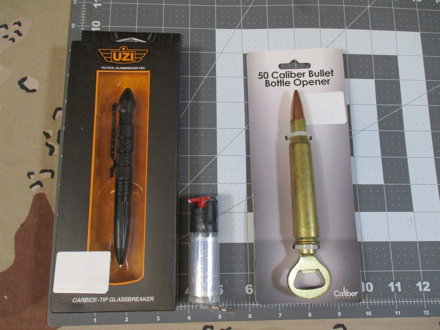 Every Day Carry Set UZI Pen, 50 Cal Bottle Opener & Smith & Wesson Pepper Spray