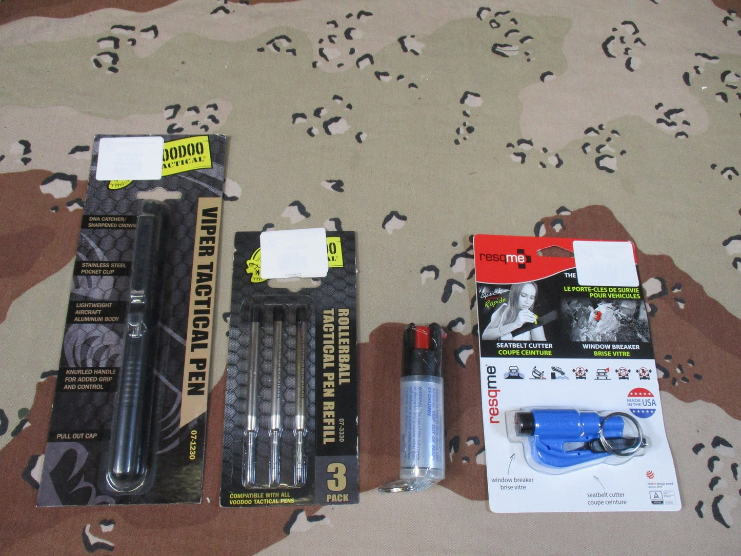 Every Day Carry Set Voodoo Pen, Refills, Resqme Tool & Smith & Wesson Pepper