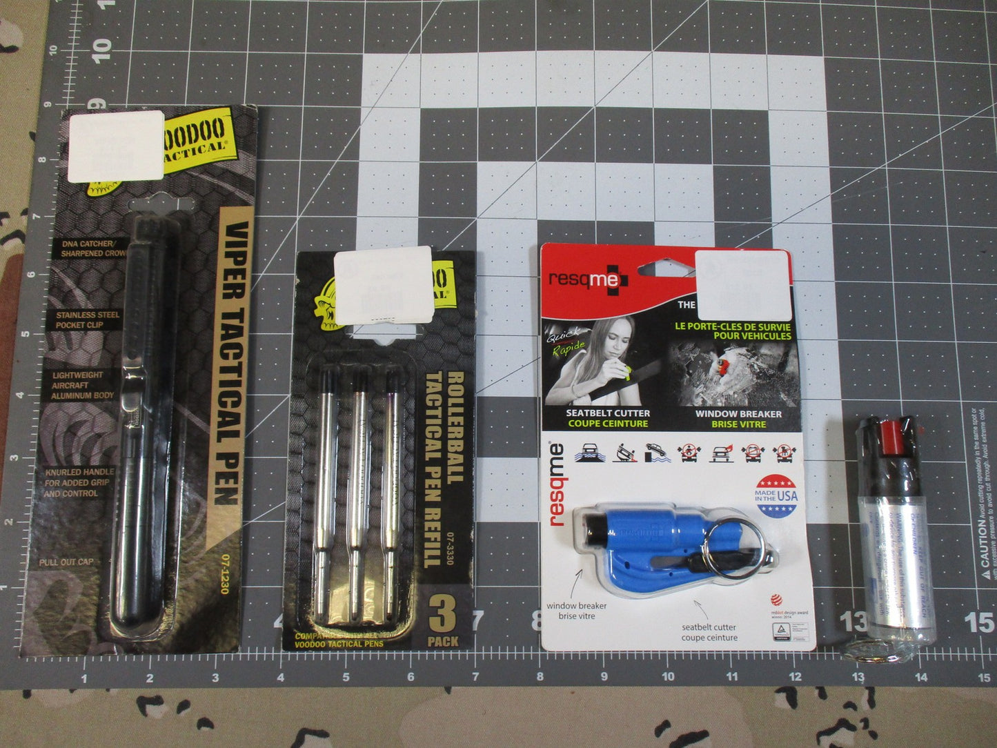 Every Day Carry Set Voodoo Pen, Refills, Resqme Tool & Smith & Wesson Pepper