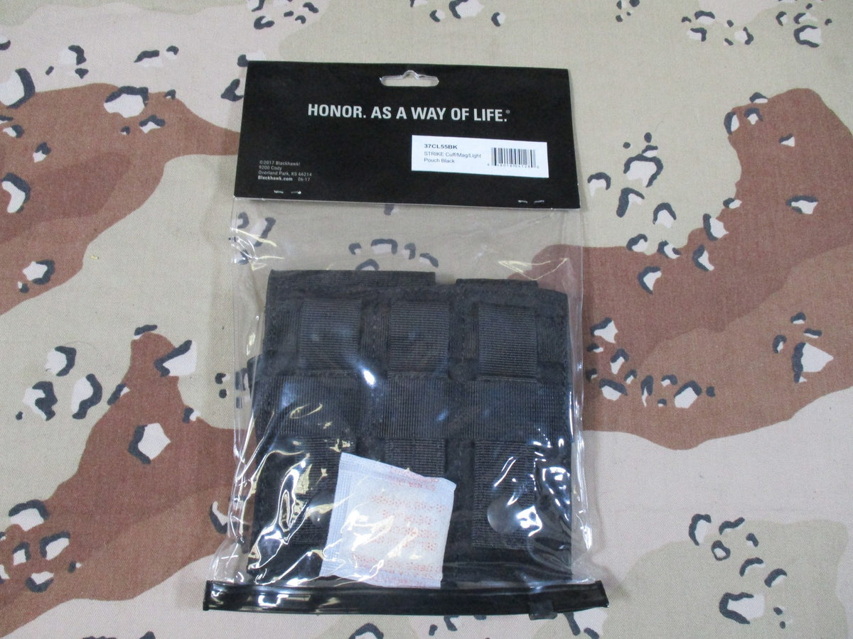 New Blackhawk STRIKE Cuff/Mag/Light Pouch Black MOLLE Tactical Gear 37CL55BK