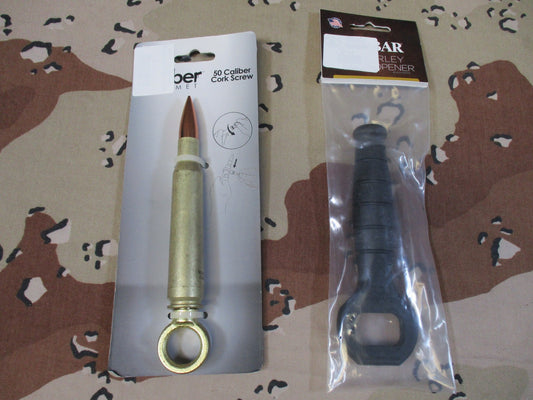KA-BAR KA-BARLEY Bottle Opener & 50 Caliber Cork Screw Barware Set New