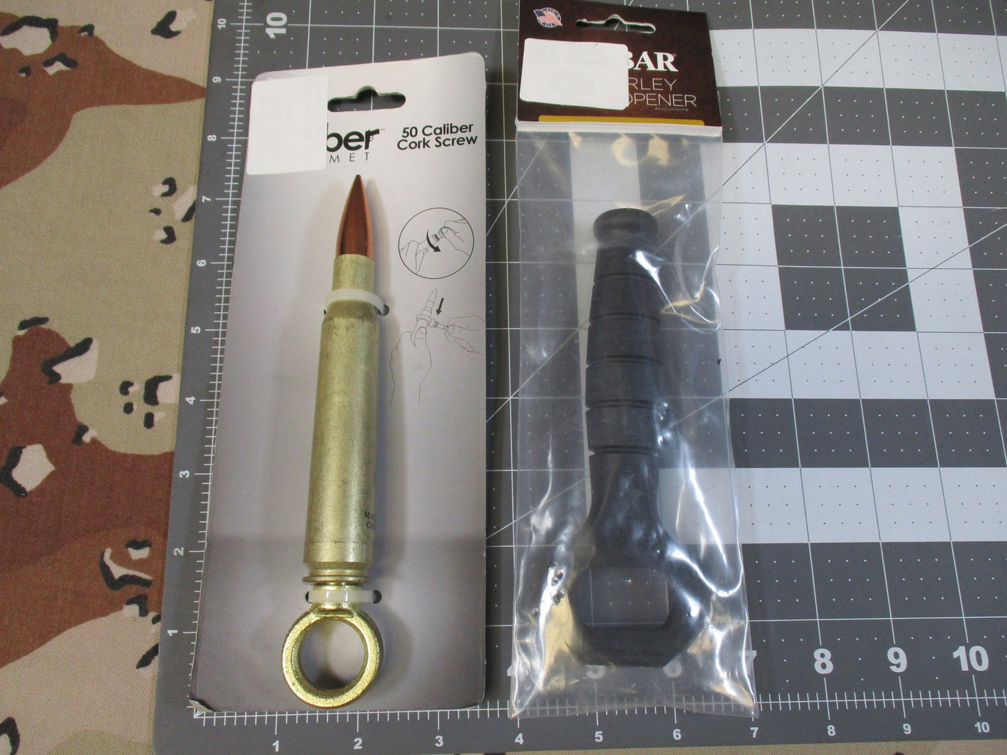 KA-BAR KA-BARLEY Bottle Opener & 50 Caliber Cork Screw Barware Set New