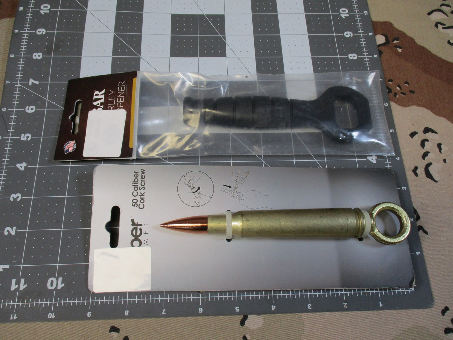 KA-BAR KA-BARLEY Bottle Opener & 50 Caliber Cork Screw Barware Set New