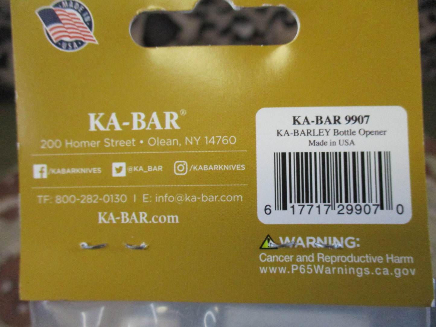 KA-BAR KA-BARLEY Bottle Opener & 50 Caliber Cork Screw Barware Set New