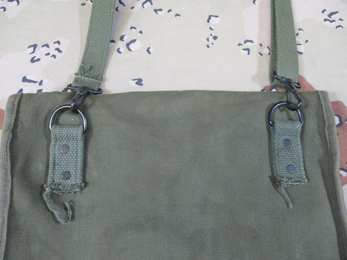 Vintage US Military M-1950 Map Case OD Green Canvas Field Bag USGI Surplus