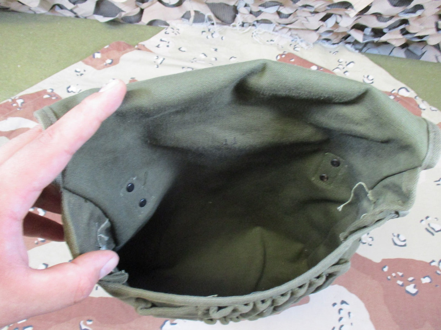 Vintage US Military M-1950 Map Case OD Green Canvas Field Bag USGI Surplus