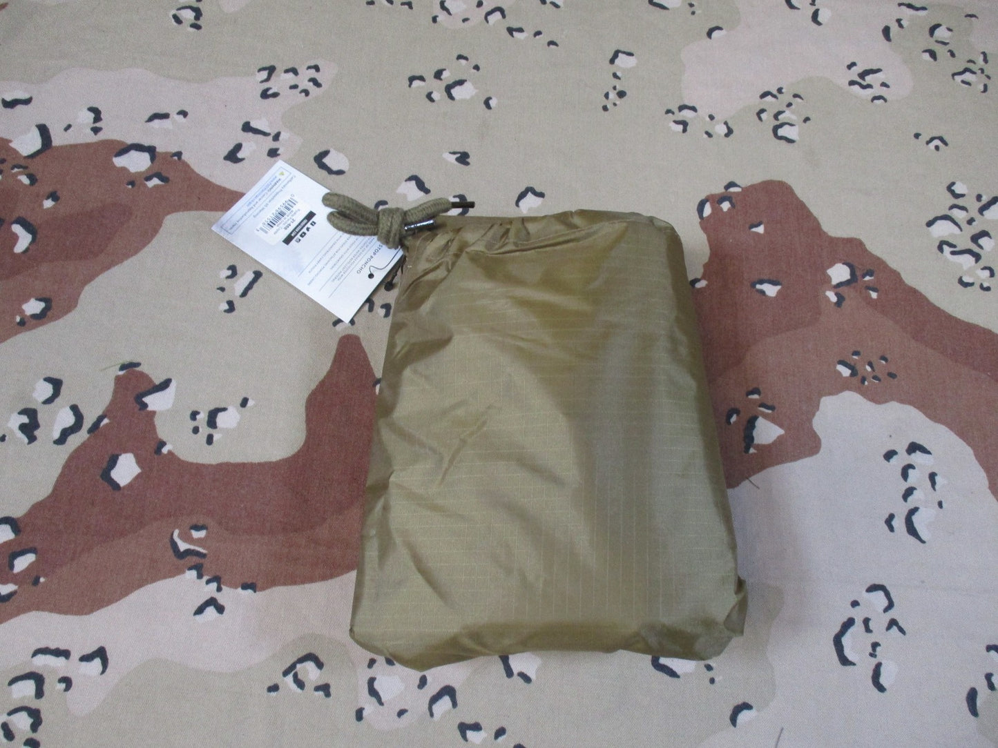 Rothco Rip Stop Poncho Coyote Brown Water Repellent Hooded Rain Gear w/ Pouch