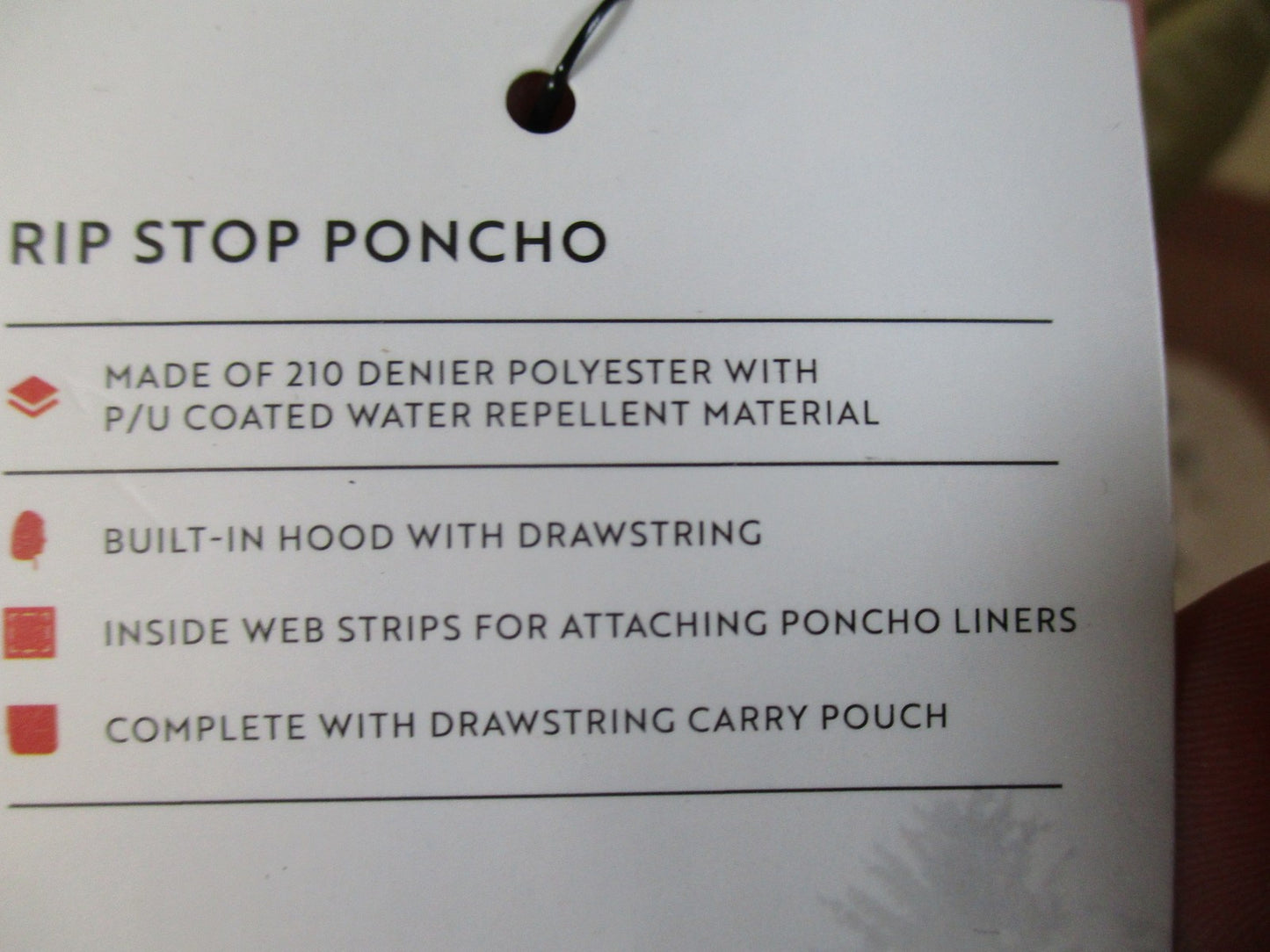 Rothco Rip Stop Poncho Coyote Brown Water Repellent Hooded Rain Gear w/ Pouch
