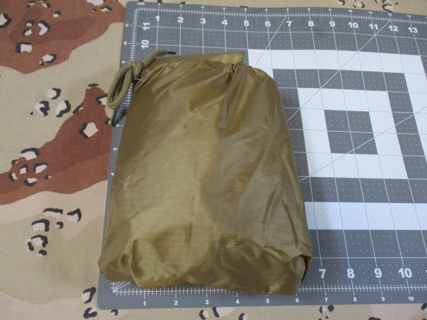Rothco Rip Stop Poncho Coyote Brown Water Repellent Hooded Rain Gear w/ Pouch