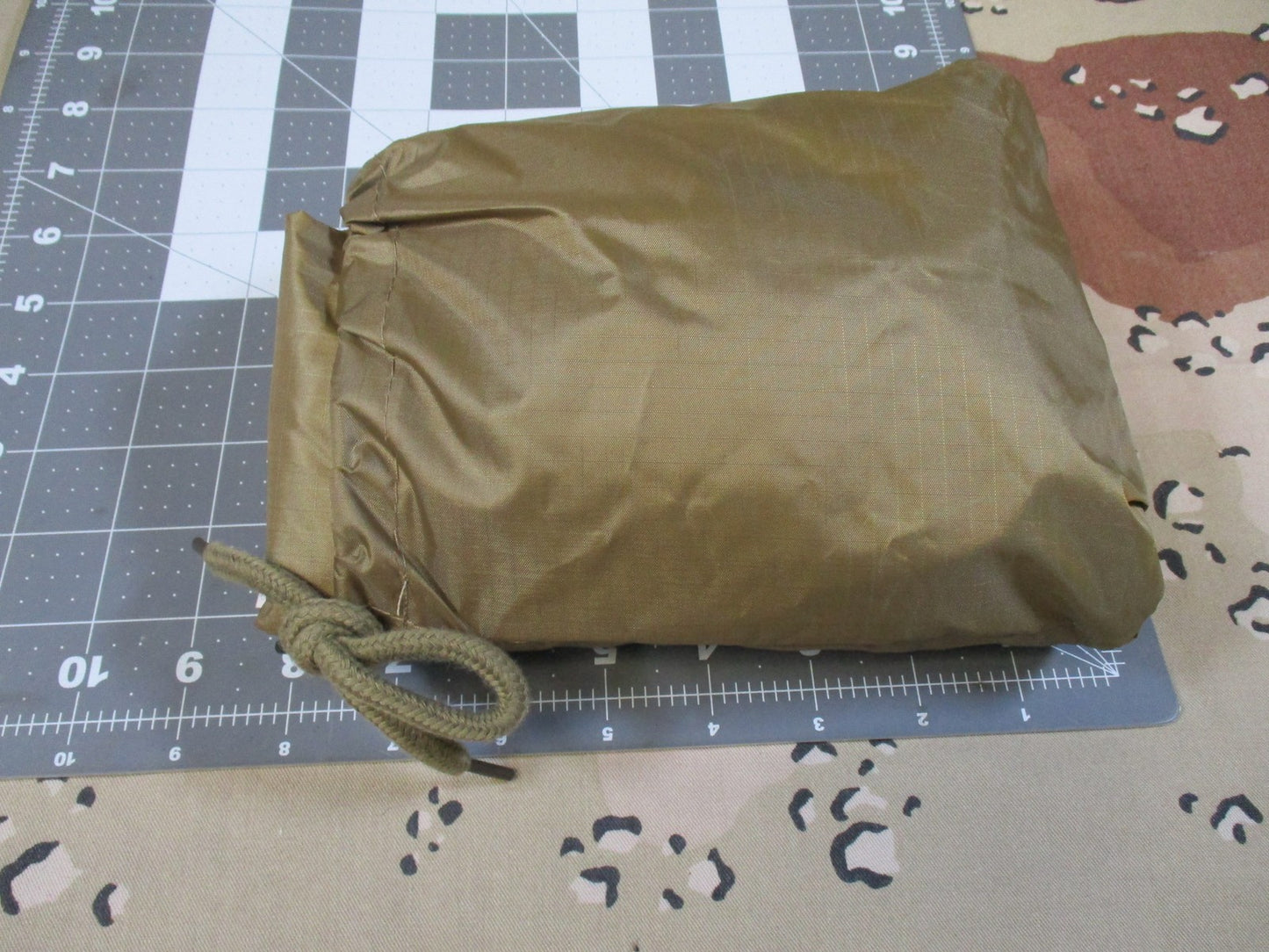 Rothco Rip Stop Poncho Coyote Brown Water Repellent Hooded Rain Gear w/ Pouch