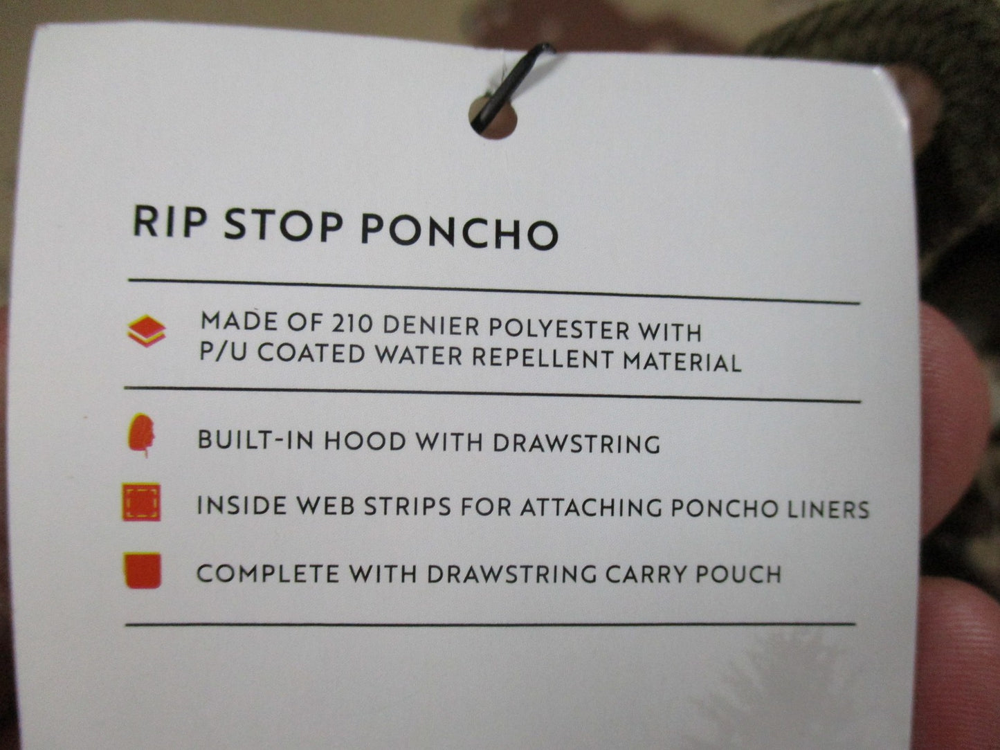 Fox Outdoor Rip Stop Poncho Digital Desert Camo Water Repellent Shelter Bivy