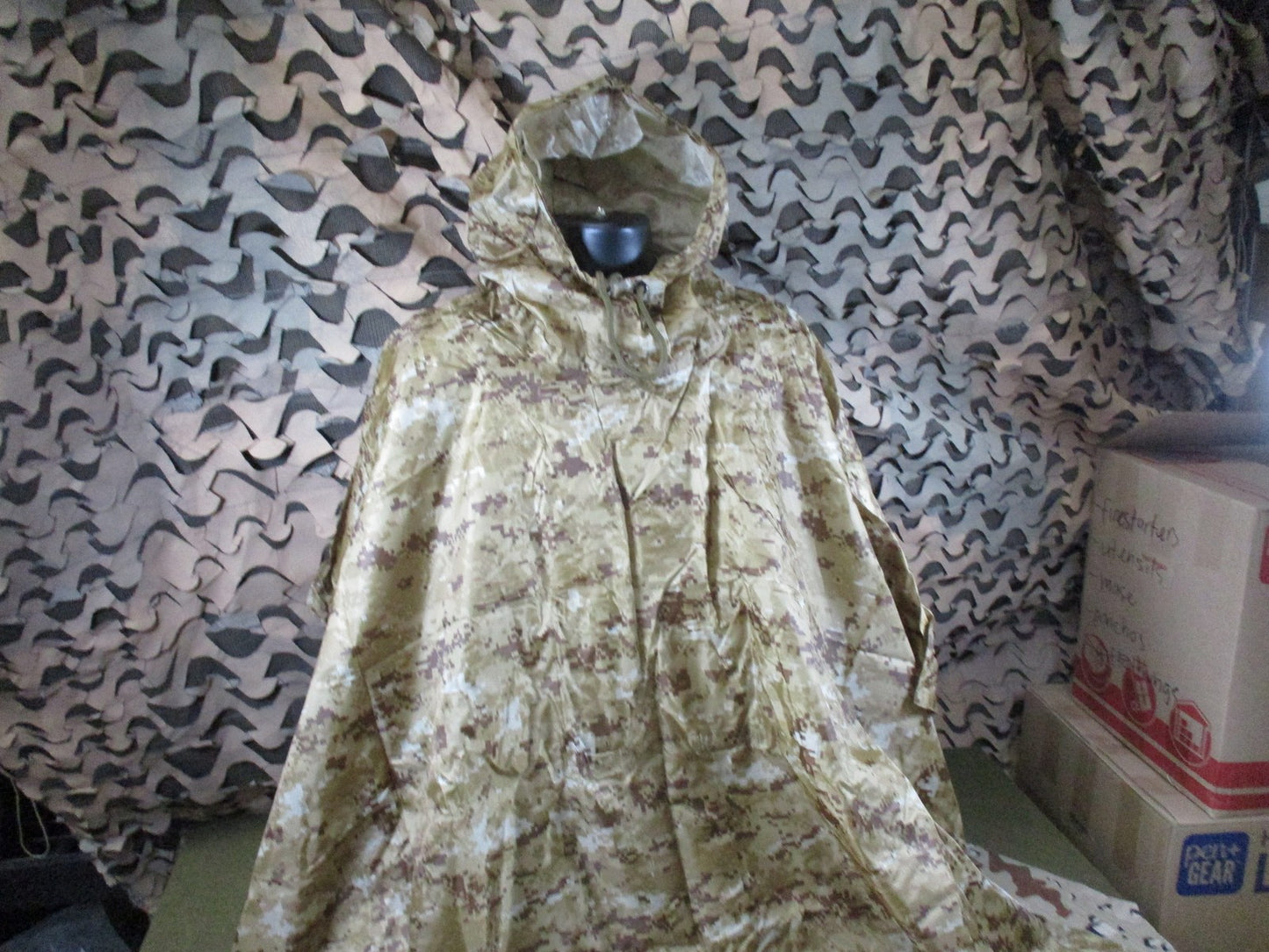 Fox Outdoor Rip Stop Poncho Digital Desert Camo Water Repellent Shelter Bivy