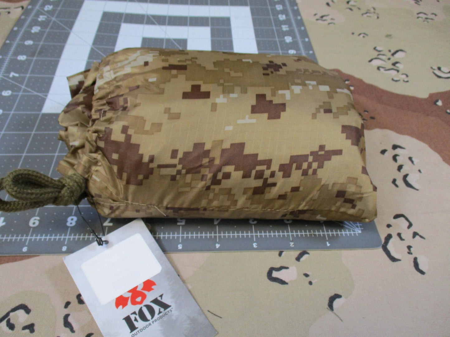 Fox Outdoor Rip Stop Poncho Digital Desert Camo Water Repellent Shelter Bivy