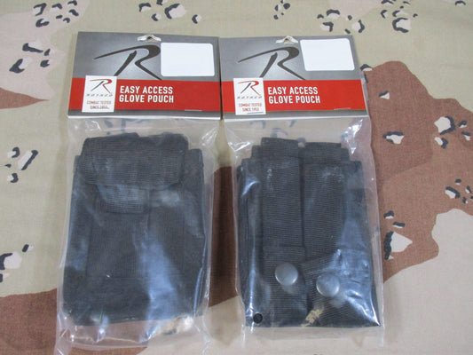 2x Rothco Easy Access Glove Pouch Black MOLLE Tactical Gear New