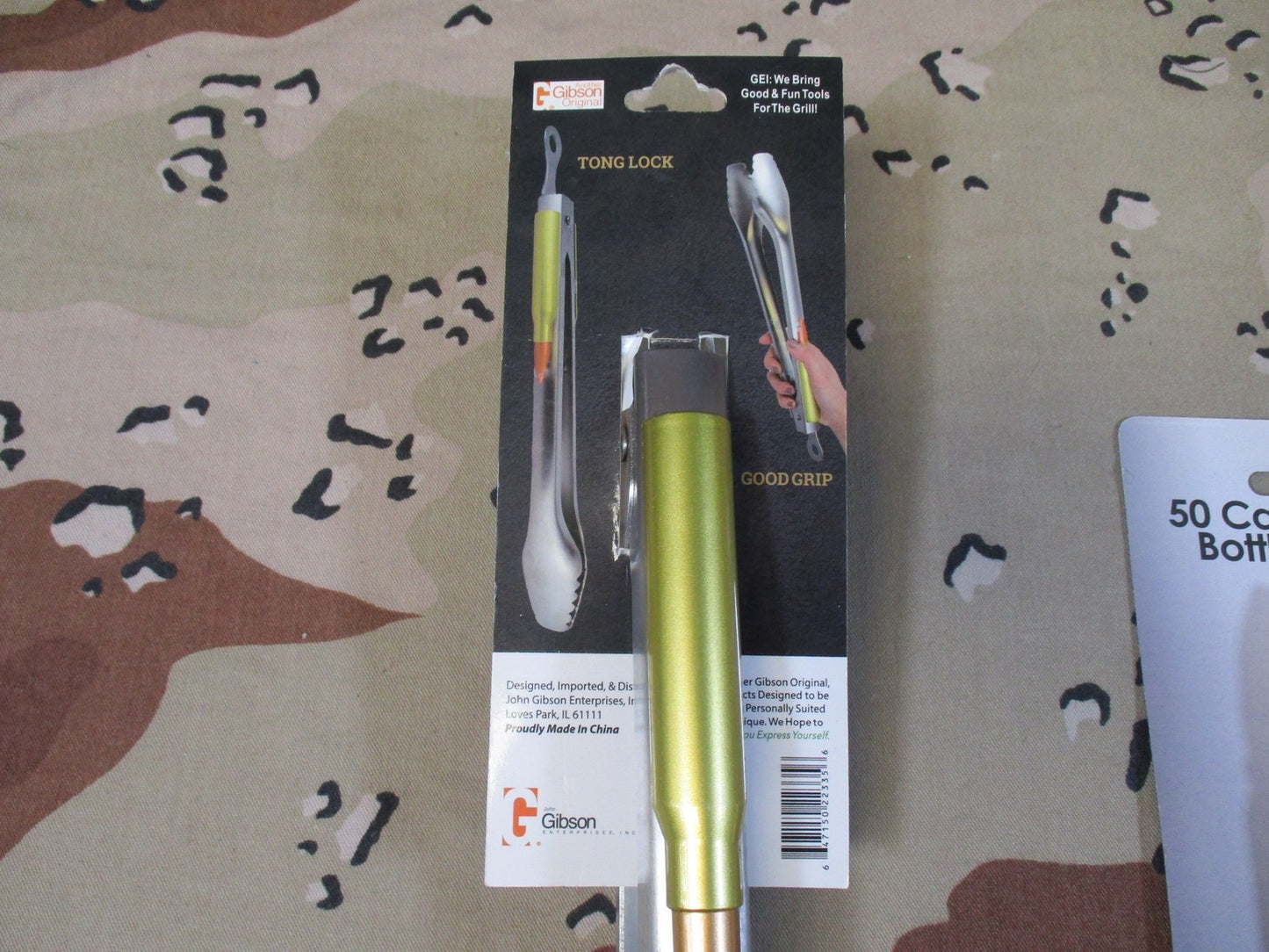 New Bullet BBQ Tongs & 50 Caliber Bottle Opener Set Novelty Grilling Gift