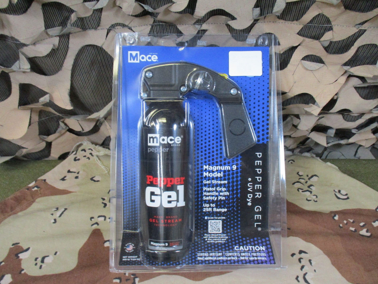 Mace Magnum 9 Pepper Gel Stream Pistol Grip Self Defense Spray 25ft Range New
