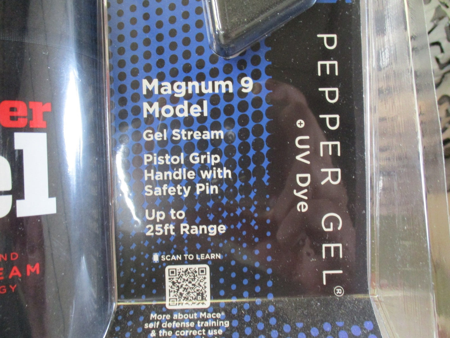 Mace Magnum 9 Pepper Gel Stream Pistol Grip Self Defense Spray 25ft Range New