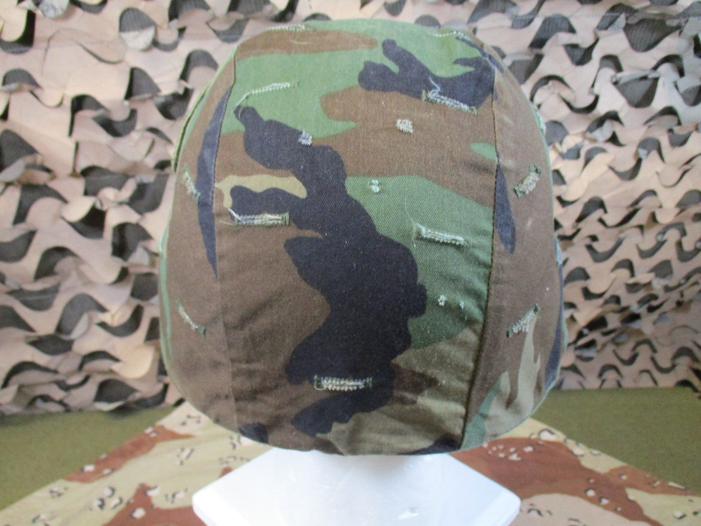 US Military PASGT Helmet Woodland Camo 4th Infantry Division Sergeant 1284