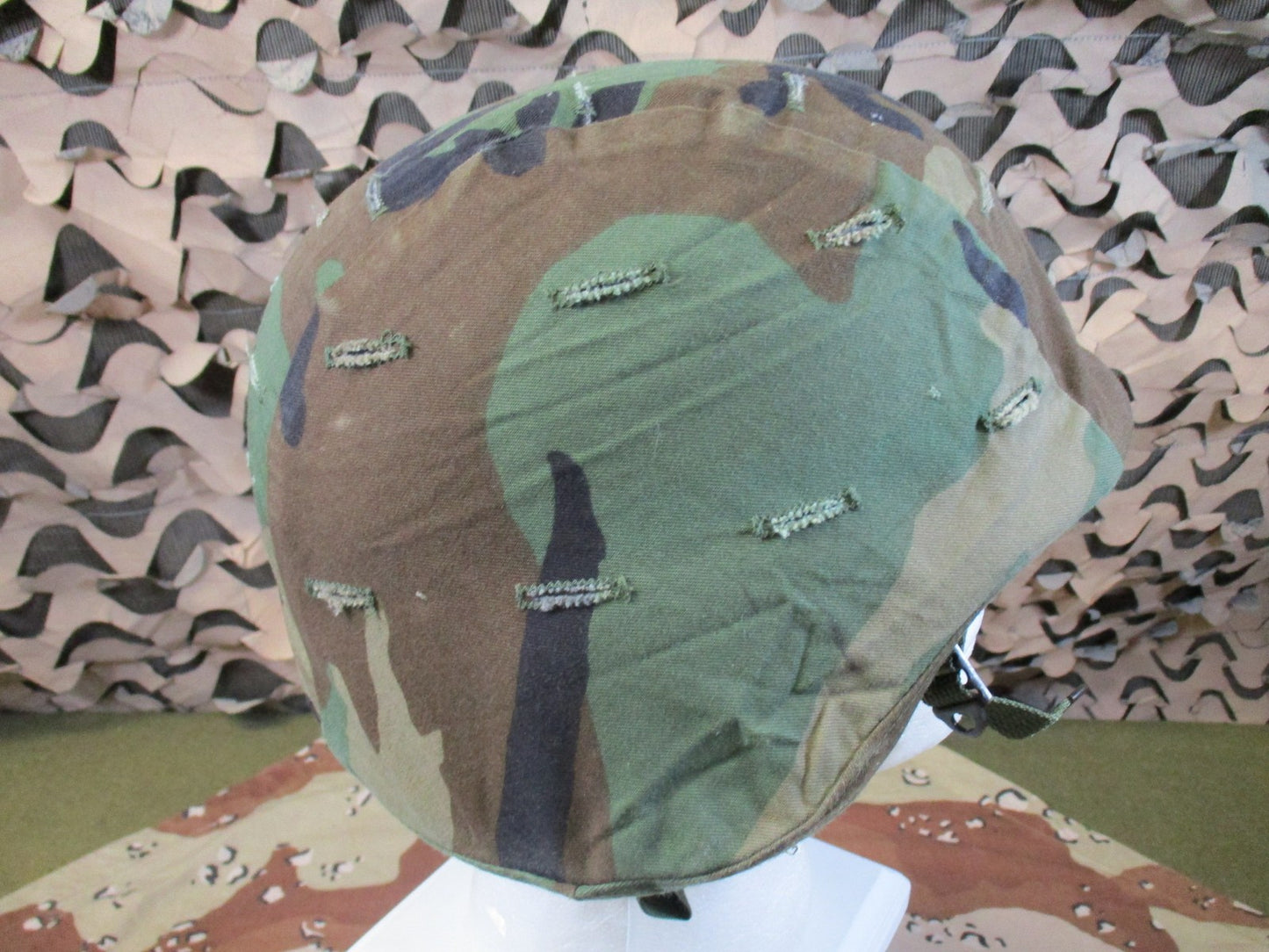 US Military PASGT Helmet Woodland Camo 4th Infantry Division Sergeant 1284
