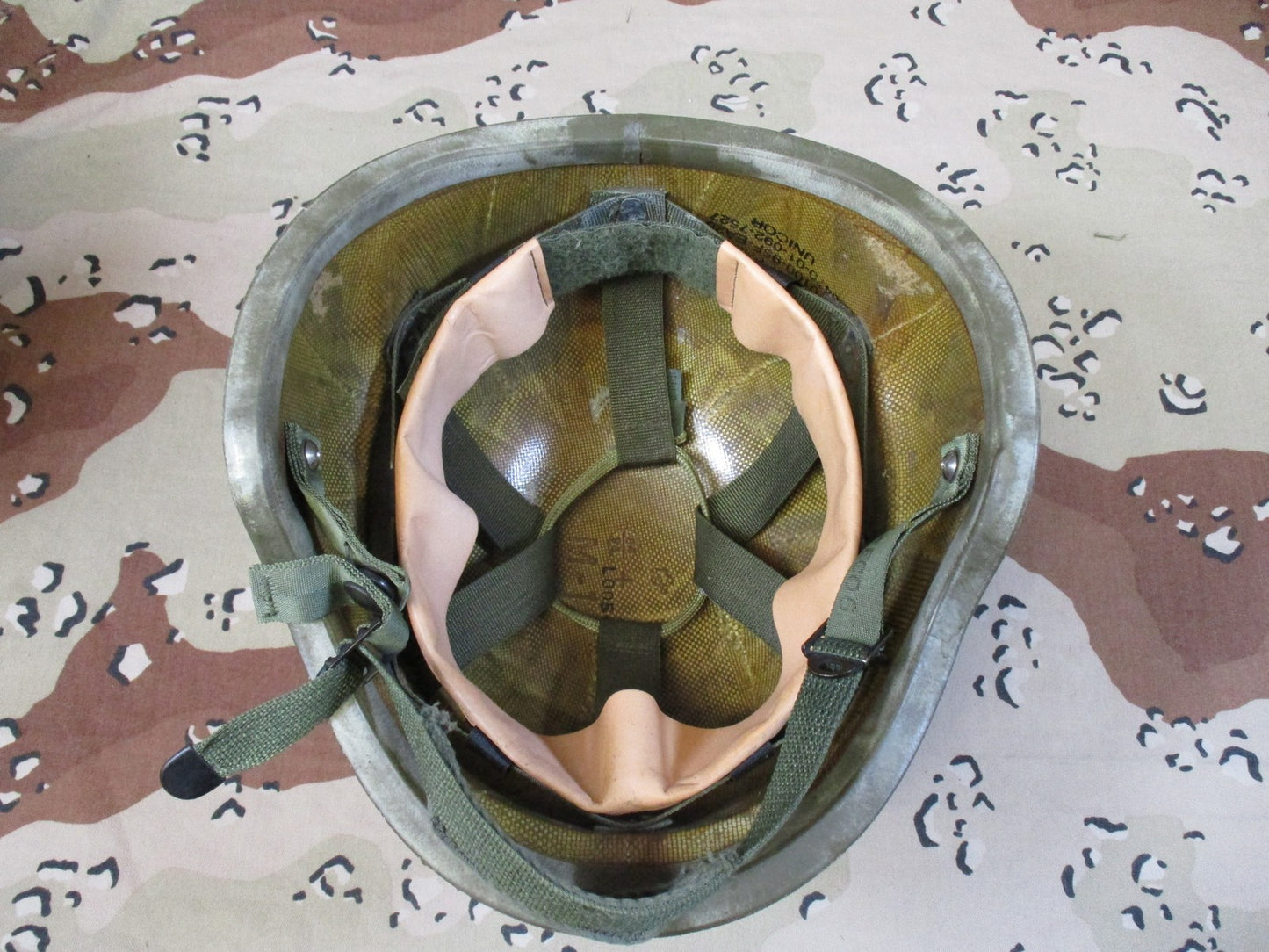 US Military PASGT Helmet Woodland Camo 4th Infantry Division Sergeant 1284