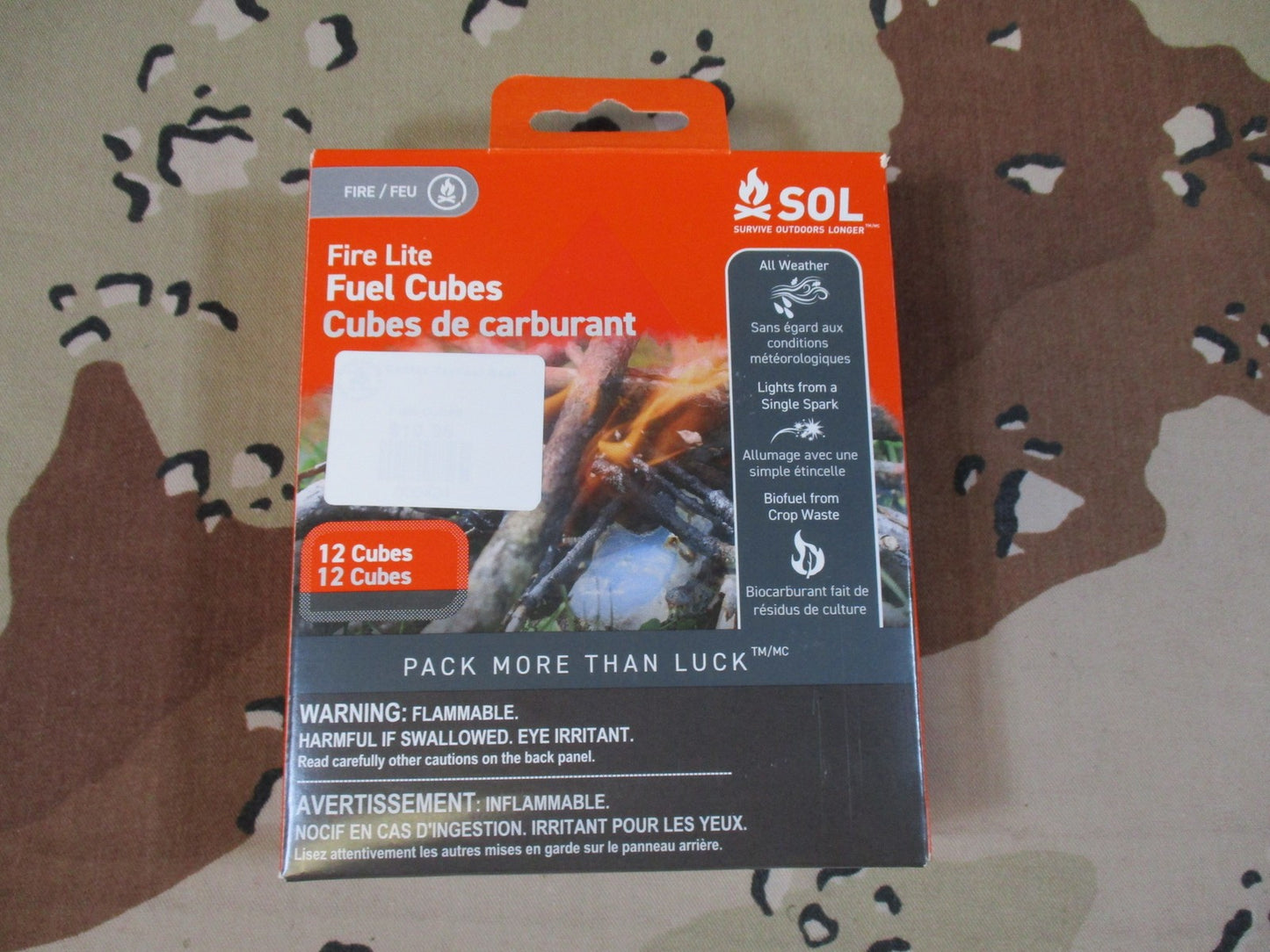 SOL Survive Outdoors Longer Fire Lite Fuel Cubes 12 Pack Camping Fire Starter