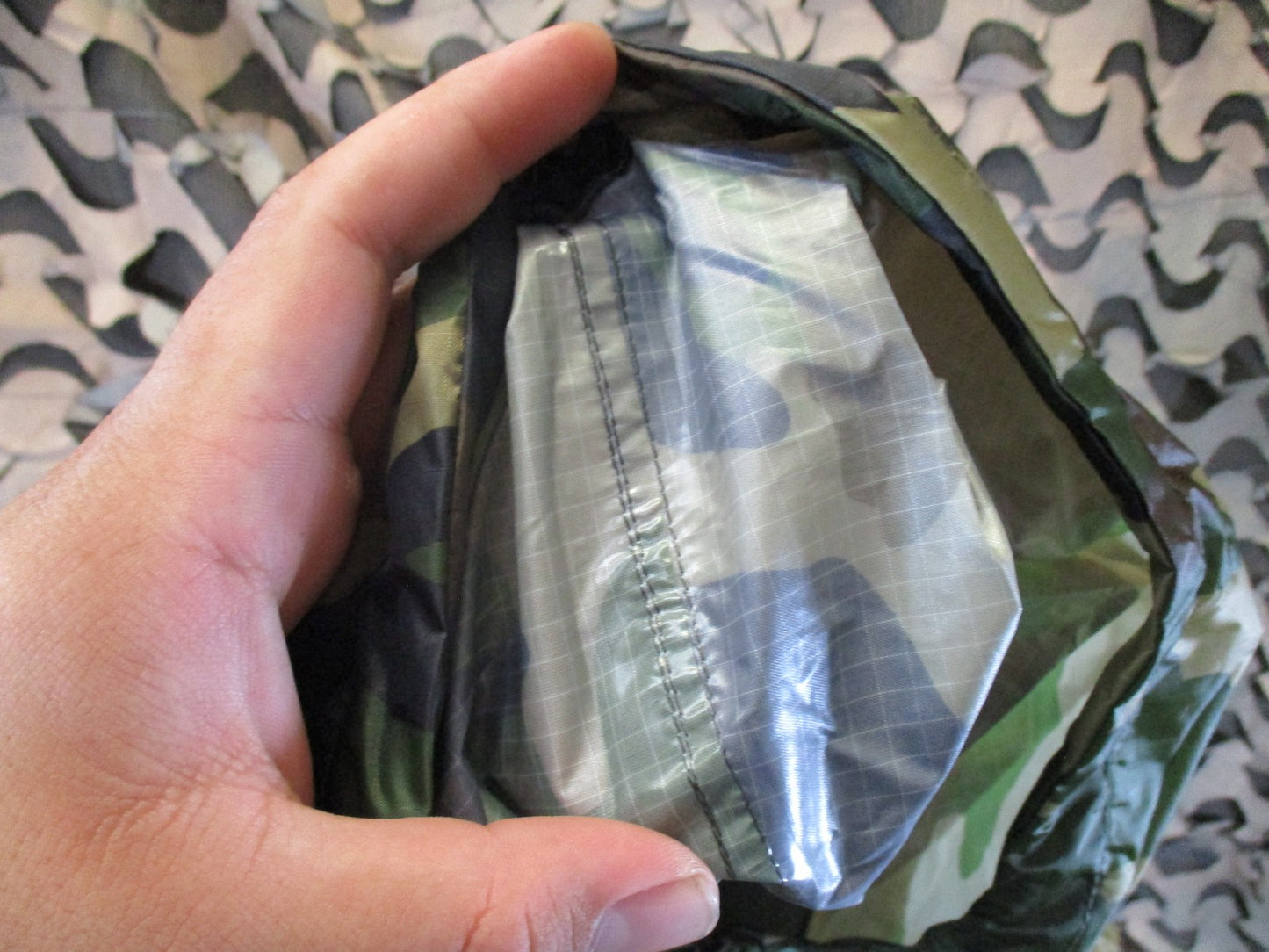 New Fox Outdoor Woodland Camo Rip Stop Poncho with Hood & Carry Pouch
