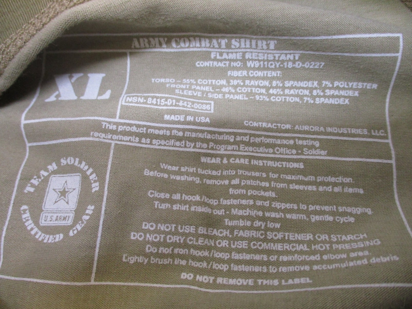NEW ARMY OCP MULTICAM COMBAT SHIRT TYPE II X-LARGE 1/4 ZIP TOP FLAME RESISTANT