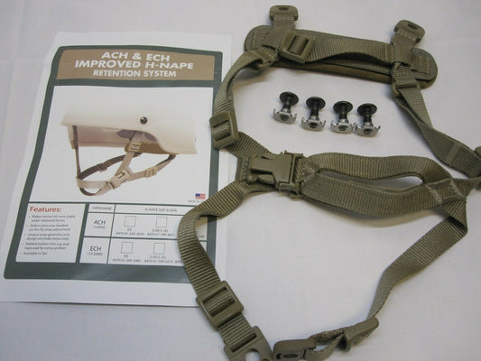 ENHANCED COMBAT HELMET H-NAPE CHINSTRAP ECH COYOTE BROWN RETENTION SYSTEM STRAP