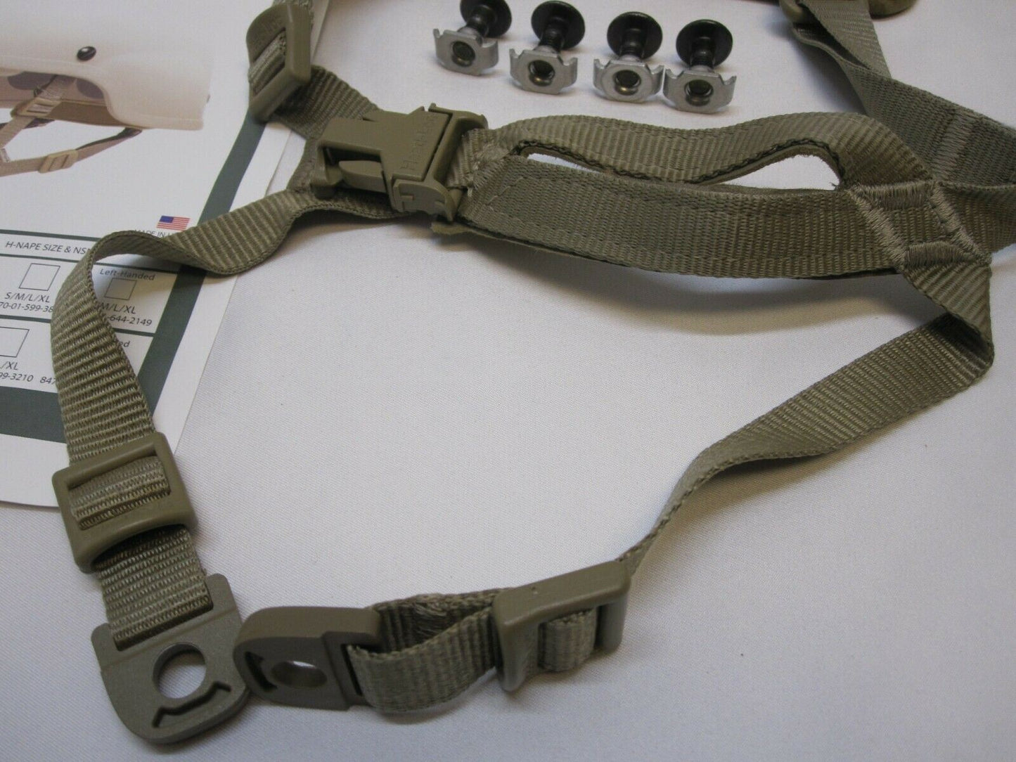 ENHANCED COMBAT HELMET H-NAPE CHINSTRAP ECH COYOTE BROWN RETENTION SYSTEM STRAP