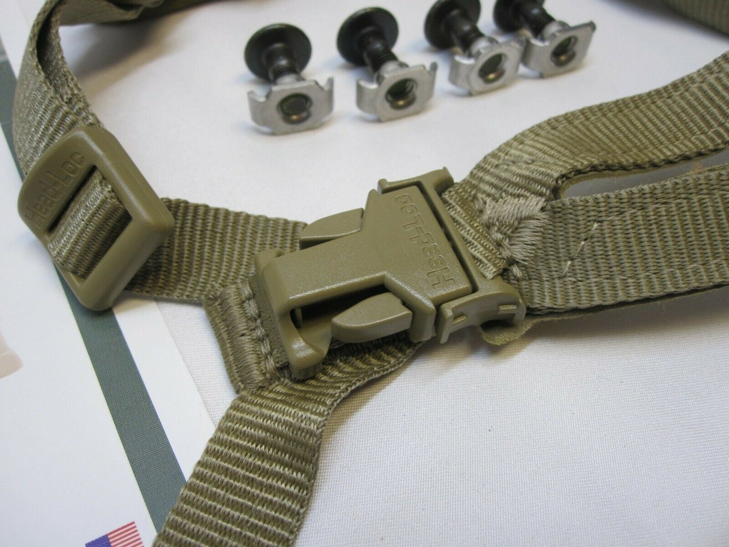 ENHANCED COMBAT HELMET H-NAPE CHINSTRAP ECH COYOTE BROWN RETENTION SYSTEM STRAP