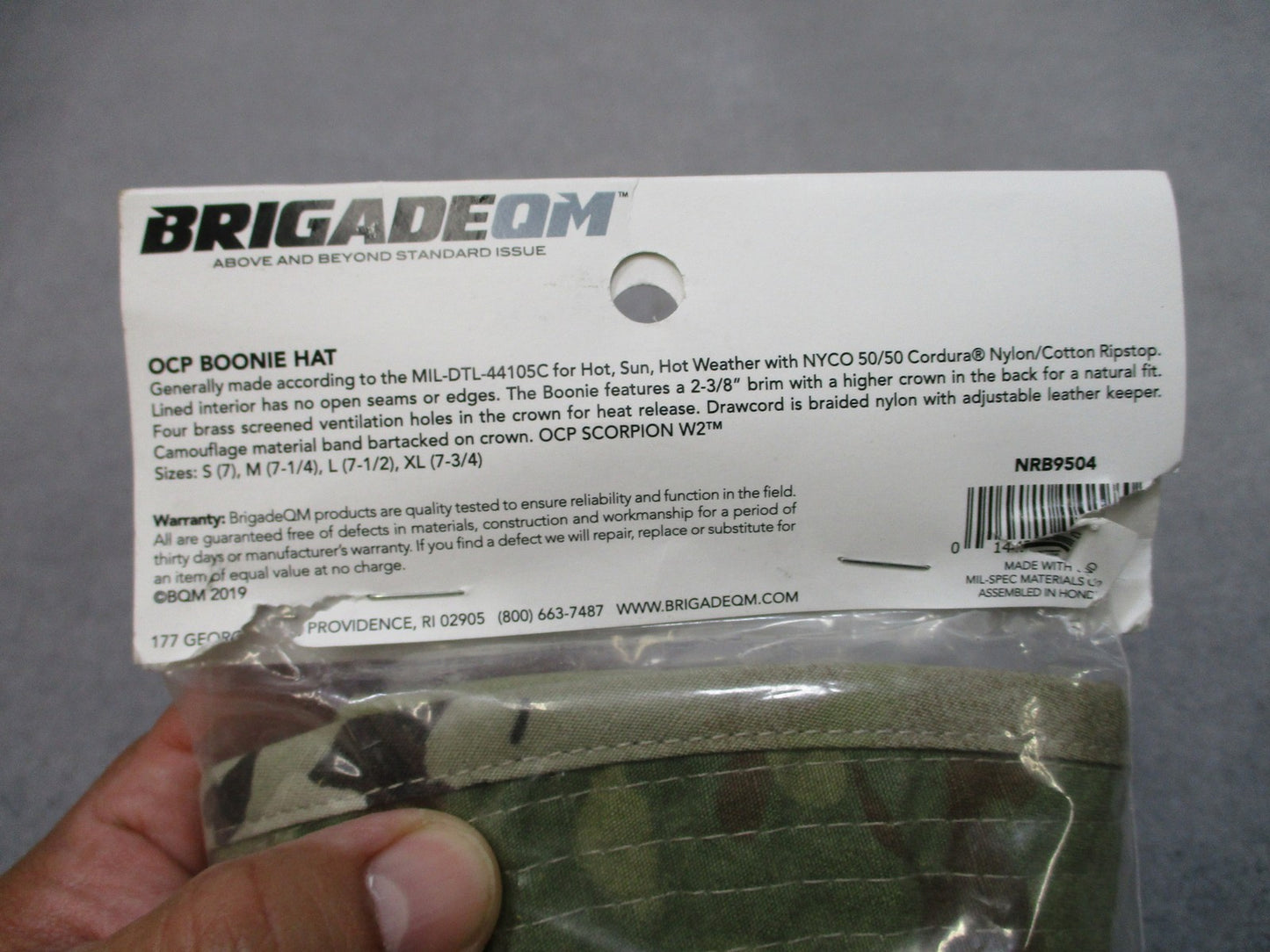 BrigadeQM OCP Scorpion W2 Boonie Hat Large 7 1/2 Military Camo Floppy Bucket Cap