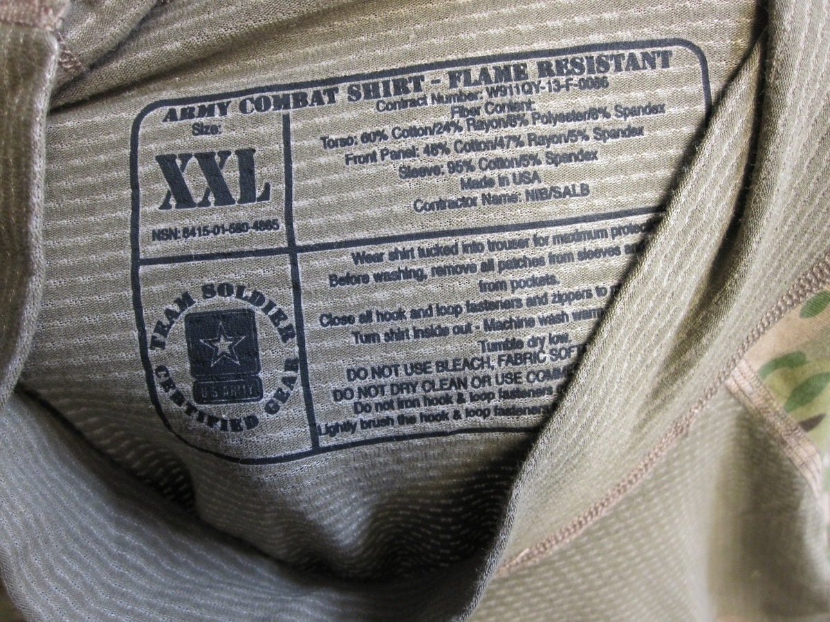 NWT 2XL Army OCP Multicam Combat Shirt Flame Resistant Military Uniform Top XXL