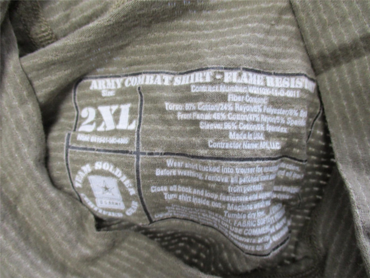 NWT 2XL Army OCP Multicam Combat Shirt Flame Resistant Military Uniform Top XXL