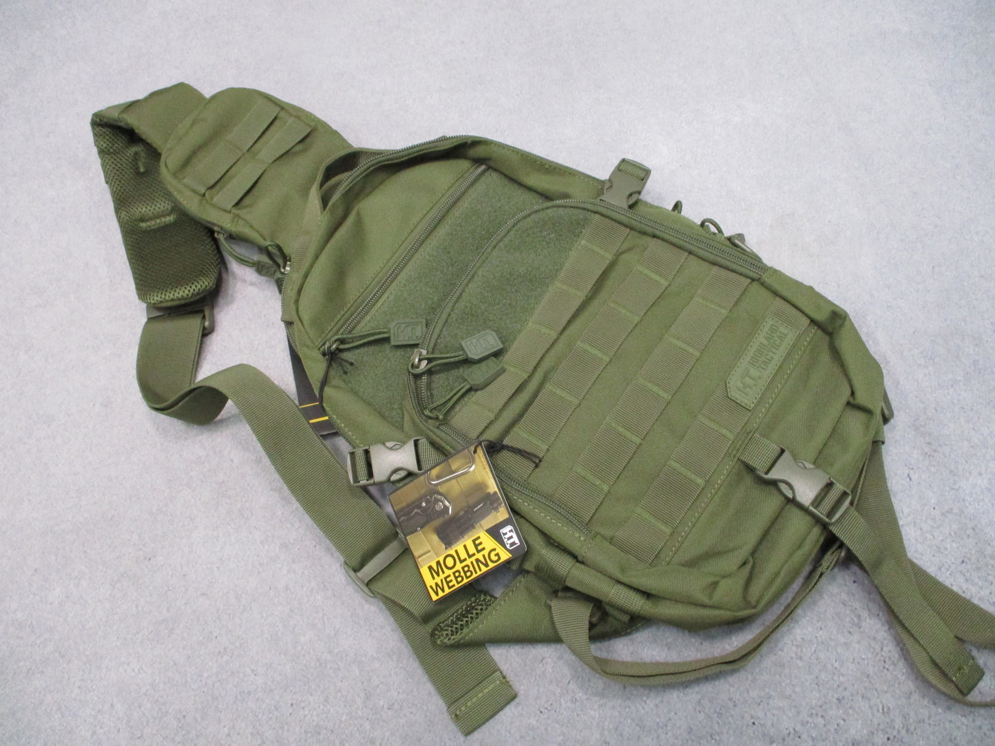 Highland Tactical Jettison Sling Bag Dark Green MOLLE Webbing New With Tags